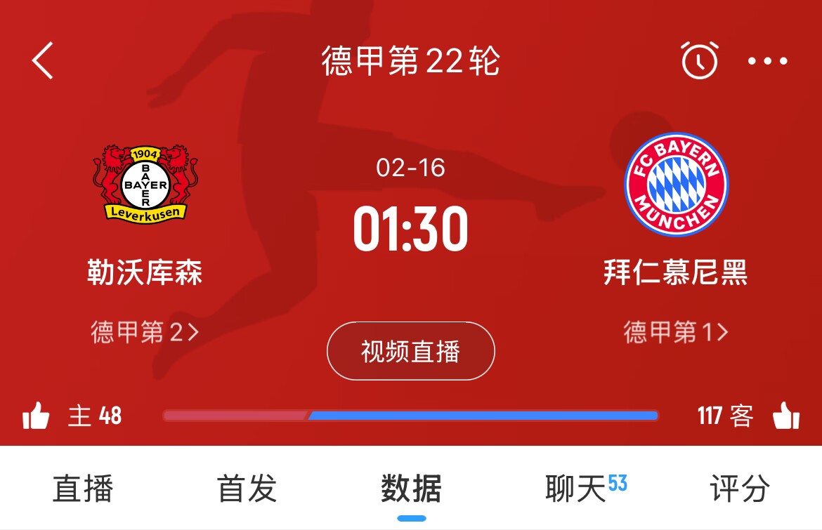  下輪決定冠軍？拜仁下場(chǎng)德甲將客戰(zhàn)勒沃庫(kù)森，若取勝將11分領(lǐng)跑