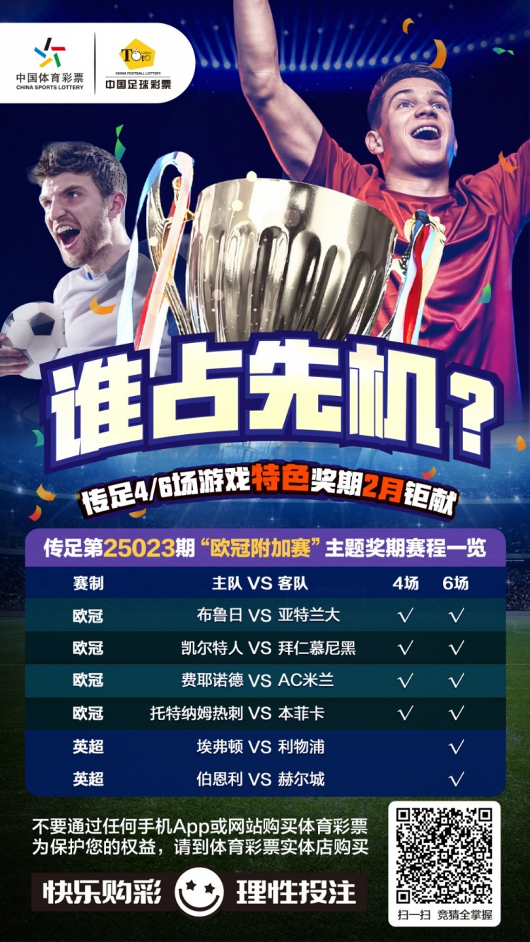  誰占先機(jī)？！傳足特色獎(jiǎng)期第25023期聚焦歐冠附加賽