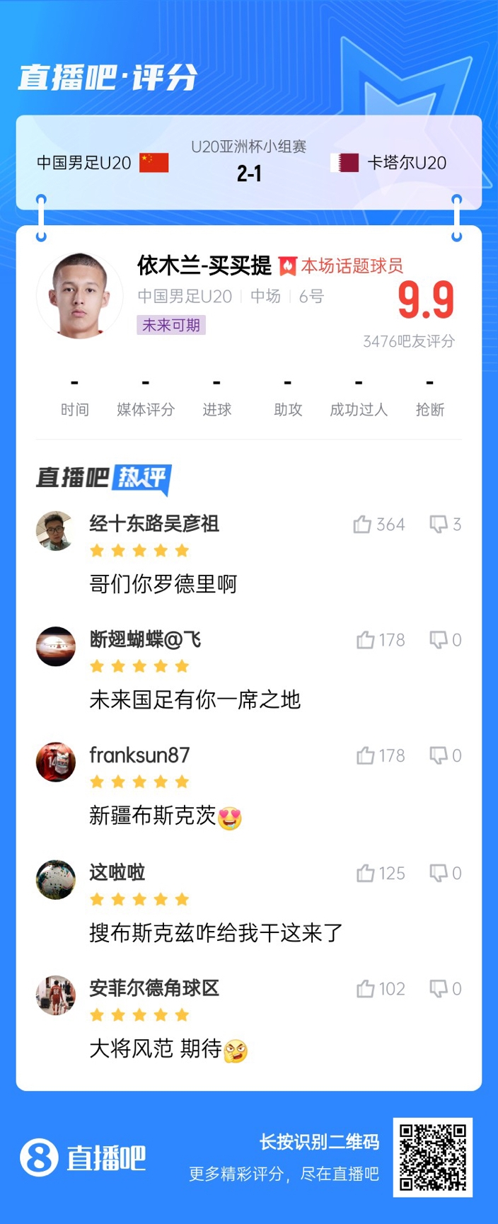  依木蘭+陳澤仕泰山中場連線！19歲依木蘭獲封：新疆布斯克茨！