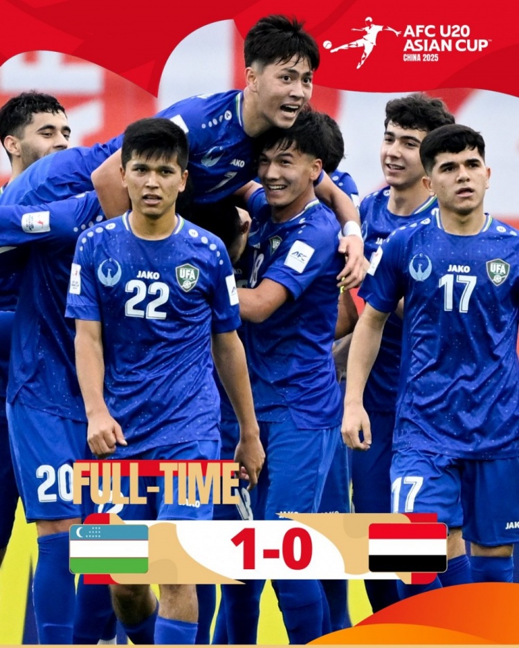  U20亞洲杯-烏茲別克斯坦1-0擊敗也門，奧林博耶夫頭球制勝