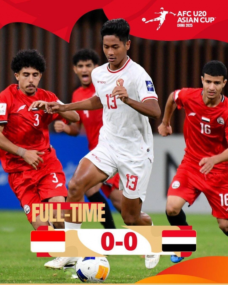  U20亞洲杯：印尼0-0戰(zhàn)平也門，兩隊(duì)分列C組第三、第四