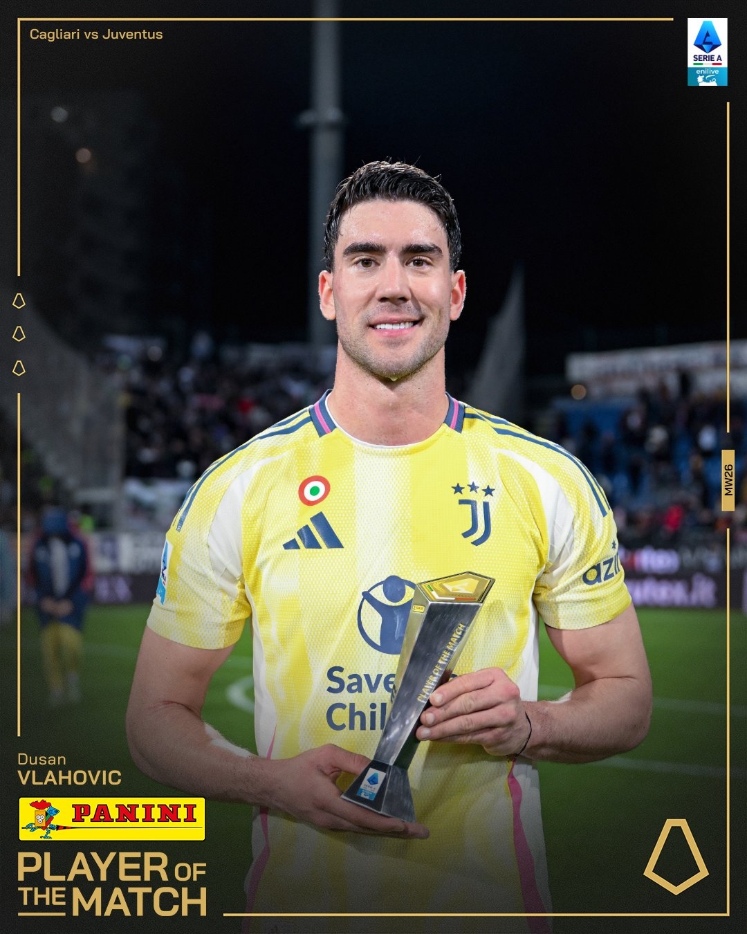  打進(jìn)致勝進(jìn)球！弗拉霍維奇當(dāng)選尤文1-0卡利亞里全場(chǎng)最佳球員
