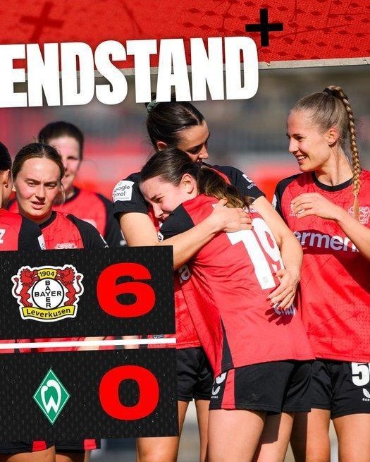  勒沃庫森女足6-0云達(dá)不來梅女足，沈夢露首發(fā)出場59分鐘